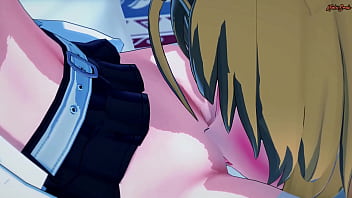 Kirin Toudou Gets Her Pussy Fingered By Ernesta Kuhne Before Getting Strapon Fucked   The Asterisk War Hentai